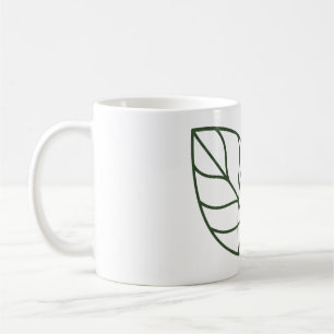 Minimalistische grüne Blattlinienkunst Kaffeetasse
