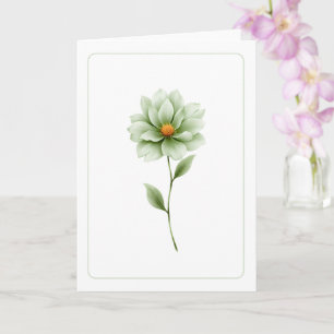 Minimalistische grüne Blume Blank geklappte Grußka Karte