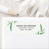 Minimalistische grüne botanische Blätter auf Weiß (Insitu)