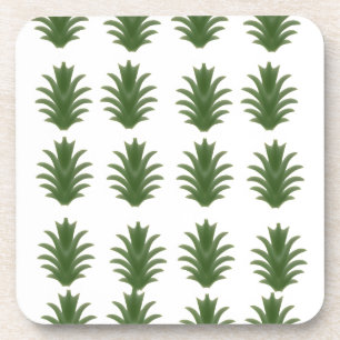 Minimalistische grüne botanische Papierplatte mit  Getränkeuntersetzer