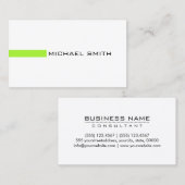 Minimalistische Grüne Eidechse Elegant White Visitenkarte (Vorne/Hinten)