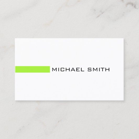 Minimalistische Grüne Eidechse Elegant White Visitenkarte (Vorderseite)