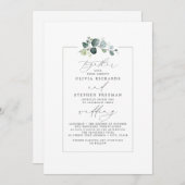 Minimalistische Grüne Elegante Script Schriftart H Einladung (Vorne/Hinten)