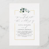 Minimalistische Grüne Elegante Script Schriftart H Folieneinladung (Vorderseite)