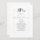 Minimalistische Grüne Elegantes Script-Brautparty Einladung (Vorne/Hinten)