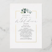 Minimalistische Grüne Elegantes Script-Brautparty Folieneinladung (Vorderseite)