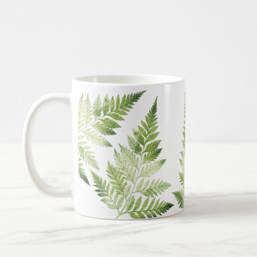 Minimalistische Grüne ernährende botanische Illust Kaffeetasse (Links)