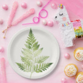 Minimalistische Grüne ernährende botanische Illust Pappteller (Party)