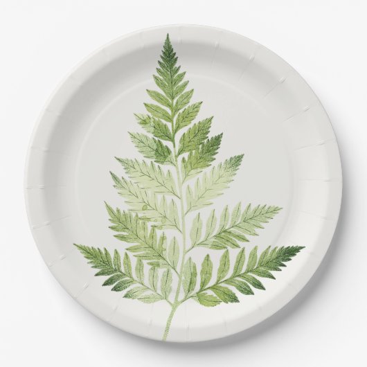 Minimalistische Grüne ernährende botanische Illust Pappteller (Vorderseite)