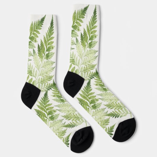 Minimalistische Grüne ernährende botanische Illust Socken (Rechts)