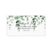 Minimalistische grüne Eucalyptus Wedding RSVP-Adre Adressaufkleber (Vorne)