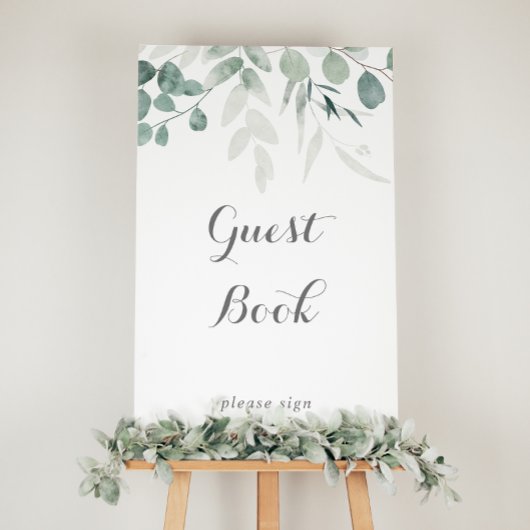 Minimalistische Grüne Eukalyptus Gästebuchsignatur Poster