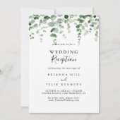 Minimalistische grüne Eukalyptus-Hochzeitempfehlun Einladung (Vorderseite)