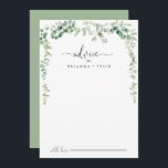 Minimalistische grüne Eukalyptus-Hochzeitsratenkar Hinweiskarte<br><div class="desc">Diese minimalistisch grüne Eukalyptus-Hochzeitsratenkarte ist perfekt für eine moderne Hochzeit. Das Design ist mit Aquarellfarben handgezeichnet eleganten botanischen Eukalyptuszweigen und Blätter, die geometrische Rahmen schmücken. Diese Karten sind ideal für Hochzeiten, Brautparty, Babydusche, Graduiertenfest u.v.m. Personalisieren Sie die Karten mit den Namen der Braut und Bräutigam, den Eltern, die Sie werden...</div>
