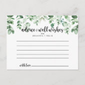 Minimalistische grüne Eukalyptus-Hochzeitsratenkar Postkarte (Vorderseite)