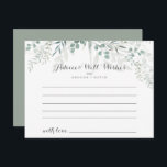 Minimalistische grüne Eukalyptus-Hochzeitsratenkar Postkarte<br><div class="desc">Diese minimalistisch grüne Eukalyptus-Hochzeitsratenkarte ist perfekt für eine moderne Hochzeit. Das Design zeichnet sich durch Aquarellfarben elegante grüne Eukalyptus-Blätter aus. Diese Karten sind ideal für Hochzeiten,  Brautparty,  Babydusche,  Graduiertenfest u.v.m. Personalisieren Sie die Karten mit den Namen der Braut und Bräutigam,  den Eltern,  die Sie werden oder Absolvent.</div>