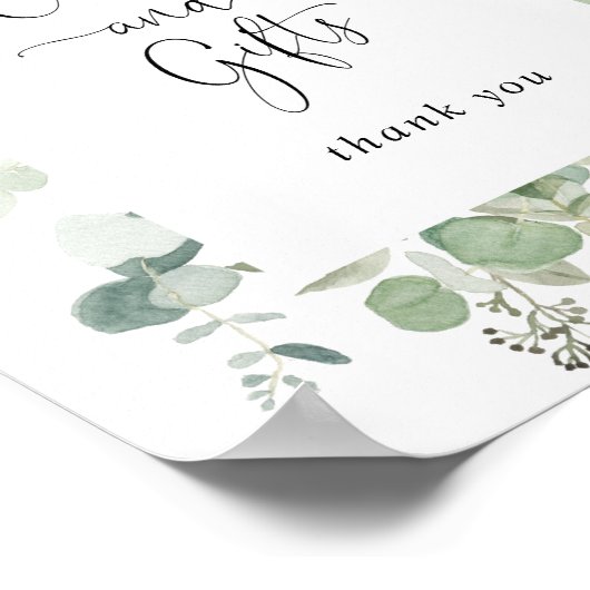 Minimalistische grüne Eukalyptus-Karten und Giftze Poster (Ecke)