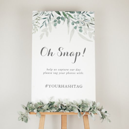 Minimalistische Grüne Eukalyptus Wedding Oh Snap Poster