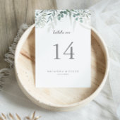 Minimalistische Grüne Eukalyptus Wedding Tischnummer