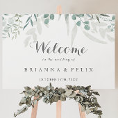 Minimalistische Grüne Eukalyptus Wedding Willkomme Poster