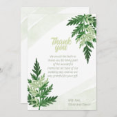 Minimalistische Grüne Fern Hochzeit Dankeschön Kar Dankeskarte (Vorne/Hinten)