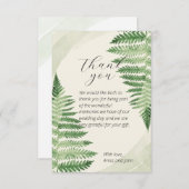Minimalistische Grüne Fern Hochzeit Dankeschön Kar Dankeskarte (Vorne/Hinten)
