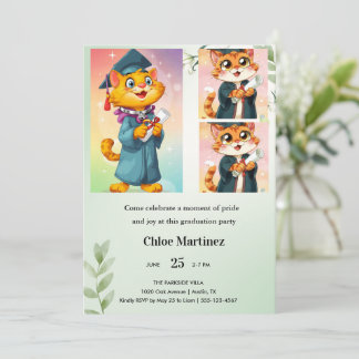 Minimalistische grüne florale klassische Einladung