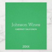 Minimalistische grüne Grainy Textur Weinetikett (Einzelnes Label)