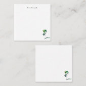 Minimalistische grüne Handarbeit Fern Personalisie Mitteilungskarte (Vorne/Hinten)