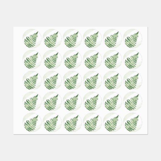 Minimalistische Grüne Hochzeit Etiketten (Blatt)