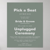 Minimalistische Grüne Hochzeit ohne Stecker Poster (Vorne)