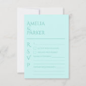 Minimalistische Grüne Hochzeit RSVP (Vorderseite)