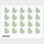 Minimalistische Grüne Hochzeit Runder Aufkleber (Blatt)