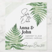 Minimalistische Grüne Hochzeit Weinetikett (Einzelnes Label)