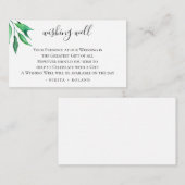 Minimalistische Grüne Hochzeit wünschend gut Begleitkarte (Vorne/Hinten)
