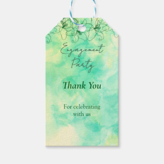 Minimalistische grüne Hochzeitsfeier Verlobung dan Geschenkanhänger