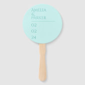 Minimalistische Grüne HochzeitsHand Fans Fächer (Rückseite)