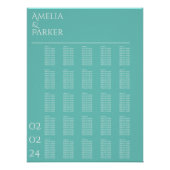 Minimalistische grüne Hochzeitstabelle Poster (Vorderseite)