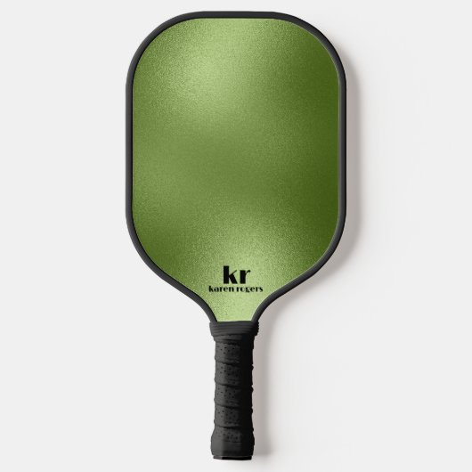 Minimalistische grüne Iridescent Textur Pickleball Schläger (Rückseite)