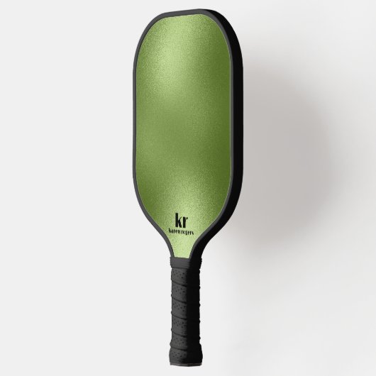 Minimalistische grüne Iridescent Textur Pickleball Schläger (Links)