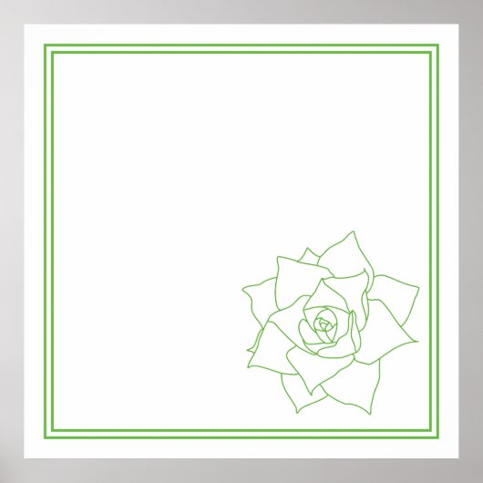 Minimalistische grüne Kunst Poster (Vorne)