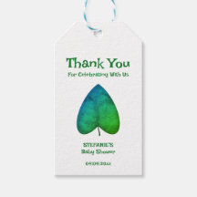 Minimalistische grüne Leaf Babydusche Danke