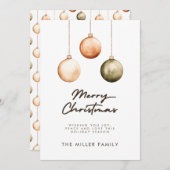 Minimalistische Grüne Ornamente Weihnachten (Vorne/Hinten)