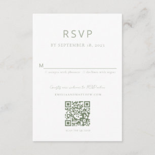 Minimalistische grüne RSVP-Karte Begleitkarte