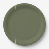 Minimalistische grüne runde Papierplatte Pappteller (Vorderseite)