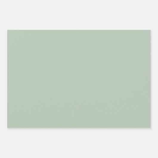 Minimalistische grüne Salbeige Hochzeit in kräftig Geschenkpapier Set (Vorderseite 3)