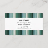 Minimalistische, grüne Streifen handgefertigt Rabattkarte (Rückseite)