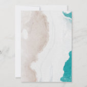 Minimalistische grüne Summer Ocean Beach Hochzeit Save The Date (Rückseite)