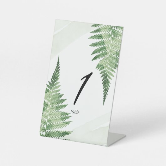 Minimalistische grüne Tischnummer Sockelschild (Vorderseite)