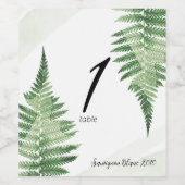 Minimalistische grüne Tischnummer Weinetikett (Einzelnes Label)